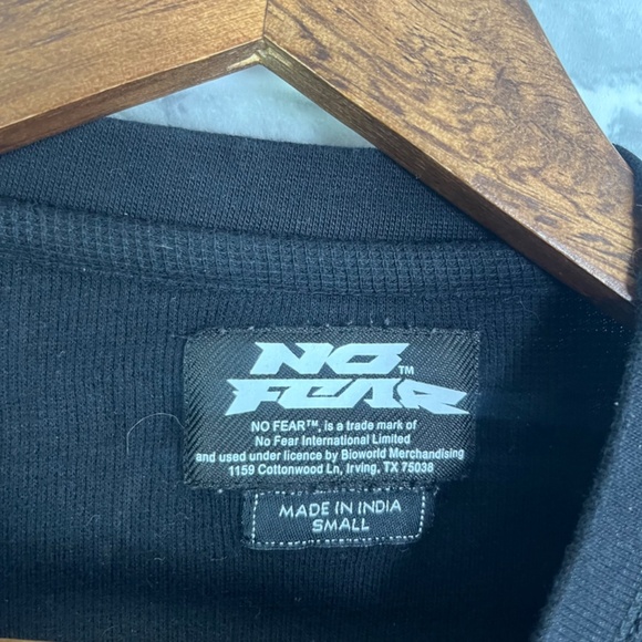 vtg Y2K NO FEAR Black Thermal Long Sleeve Skull Snake Graphic T-Shirt Men Small - Picture 3 of 7